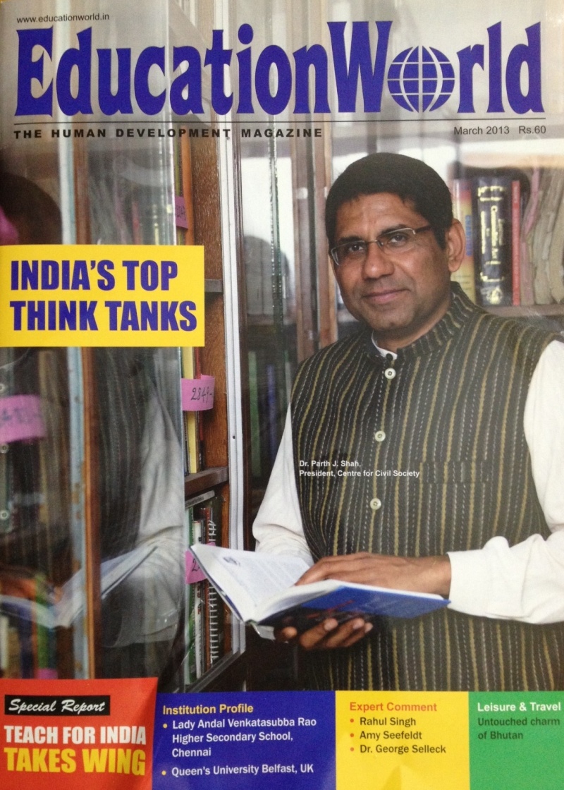 Parth on cover page of Education World